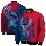 custom liberty flames stitch laughing red bomber jacket best selling
