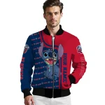 custom liberty flames stitch laughing red bomber jacket best selling