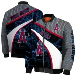 custom los angeles angels electric flash blue bomber jacket best selling