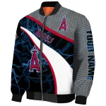 custom los angeles angels electric flash blue bomber jacket best selling
