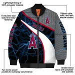 custom los angeles angels electric flash blue bomber jacket best selling