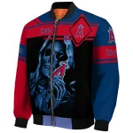 custom los angeles angels reaper hands blue black bomber jacket best selling