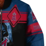 custom los angeles angels reaper hands blue black bomber jacket best selling