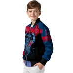 custom los angeles angels reaper hands blue black bomber jacket best selling
