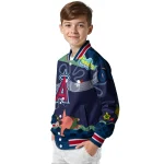 custom los angeles angels spongebob playtime blue varsity jacket best selling