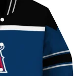 custom los angeles angels stripe statement blue black varsity jacket best selling