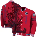 custom los angeles clippers tribal deer art red varsity jacket best selling