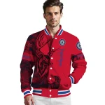 custom los angeles clippers tribal deer art red varsity jacket best selling