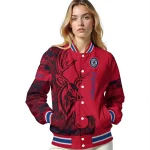 custom los angeles clippers tribal deer art red varsity jacket best selling