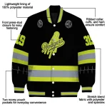 custom los angeles dodgers heartbeat accent black green varsity jacket best selling
