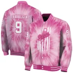 custom los angeles dodgers pink tie dye pink varsity jacket best selling