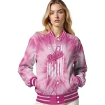 custom los angeles dodgers pink tie dye pink varsity jacket best selling