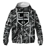 custom los angeles kings brushstroke pattern black windbreaker jacket best selling