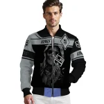 custom los angeles kings reaper hands black bomber jacket best selling