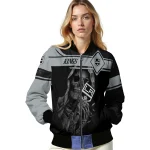 custom los angeles kings reaper hands black bomber jacket best selling