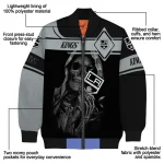 custom los angeles kings reaper hands black bomber jacket best selling