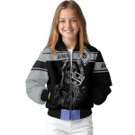 custom los angeles kings reaper hands black bomber jacket best selling