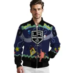 custom los angeles kings spongebob playtime black blue bomber jacket best selling