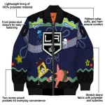 custom los angeles kings spongebob playtime black blue bomber jacket best selling