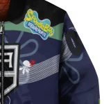 custom los angeles kings spongebob playtime black blue bomber jacket best selling
