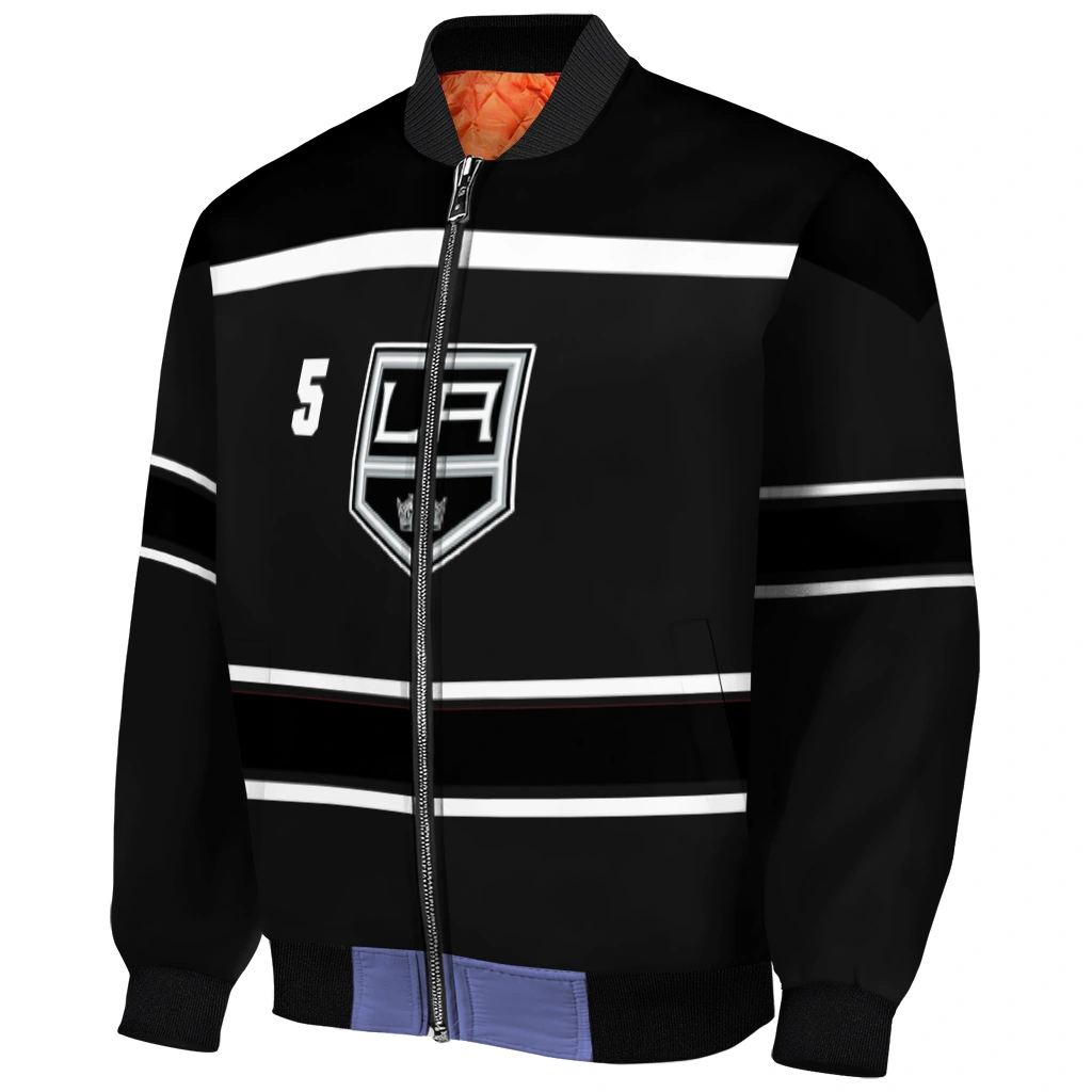 custom los angeles kings stripe statement black bomber jacket fashion forward custom los angeles kings stripe statement black bomber jacket fashion forward