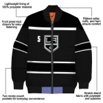 custom los angeles kings stripe statement black bomber jacket best selling