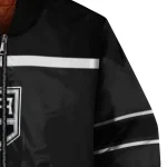 custom los angeles kings stripe statement black bomber jacket best selling