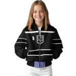 custom los angeles kings stripe statement black bomber jacket best selling
