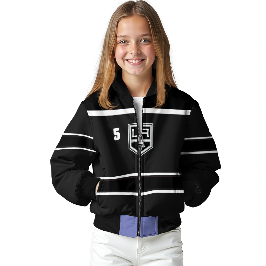 custom los angeles kings stripe statement black bomber jacket top rated custom los angeles kings stripe statement black bomber jacket top rated
