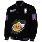 custom los angeles lakers claw edge black varsity jacket best selling