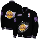 custom los angeles lakers claw edge black varsity jacket best selling