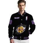custom los angeles lakers claw edge black varsity jacket best selling