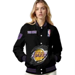 custom los angeles lakers claw edge black varsity jacket best selling