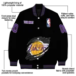 custom los angeles lakers claw edge black varsity jacket best selling