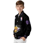 custom los angeles lakers claw edge black varsity jacket best selling