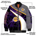 custom los angeles lakers electric flash purple bomber jacket best selling