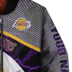 custom los angeles lakers electric flash purple bomber jacket best selling