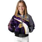 custom los angeles lakers electric flash purple bomber jacket best selling