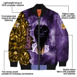 custom los angeles lakers skull cluster purple bomber jacket best selling