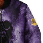 custom los angeles lakers skull cluster purple bomber jacket best selling