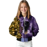 custom los angeles lakers skull cluster purple bomber jacket best selling