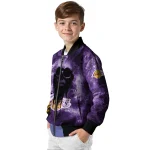 custom los angeles lakers skull cluster purple bomber jacket best selling