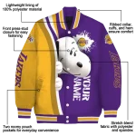 custom los angeles lakers snoopy head purple varsity jacket best selling