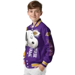 custom los angeles lakers snoopy head purple varsity jacket best selling