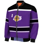 custom los angeles lakers stripe statement purple black bomber jacket best selling