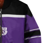 custom los angeles lakers stripe statement purple black bomber jacket best selling