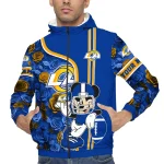 custom los angeles rams football micky mouse blue windbreaker jacket best selling