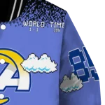 custom los angeles rams mario blocks blue black varsity jacket best selling