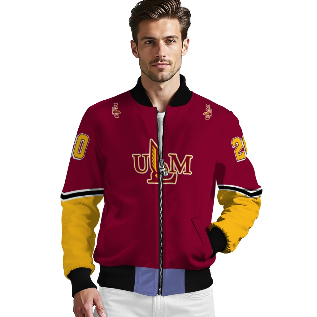 custom louisiana monroe warhawks chevron style red bomber jacket high quality custom louisiana monroe warhawks chevron style red bomber jacket high quality