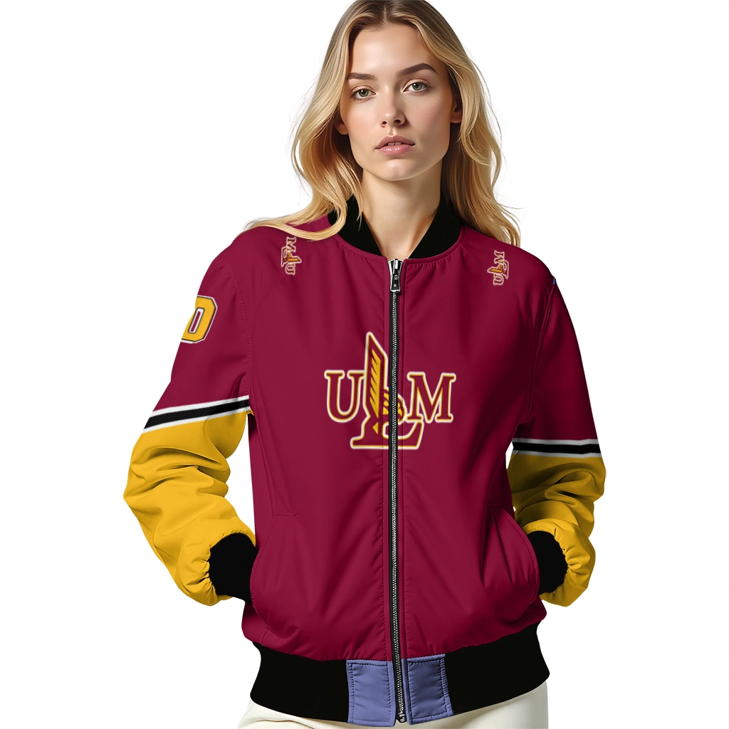 custom louisiana monroe warhawks chevron style red bomber jacket latest model custom louisiana monroe warhawks chevron style red bomber jacket latest model